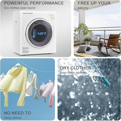 Elevon 1500W Portable Clothes Dryer, 3.5 cu.ft Electric Drying Machine - Image 6