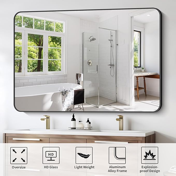 FORBATH Large Bathroom Mirror 60" x 40" - Image 8