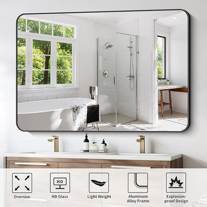 FORBATH Large Bathroom Mirror 60" x 40" - Image 8
