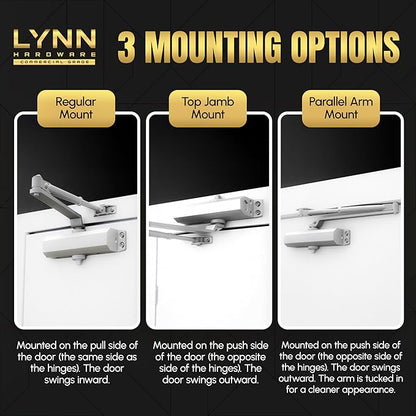 LYNN HARDWARE Heavy Duty Automatic Door Closer - Image 4