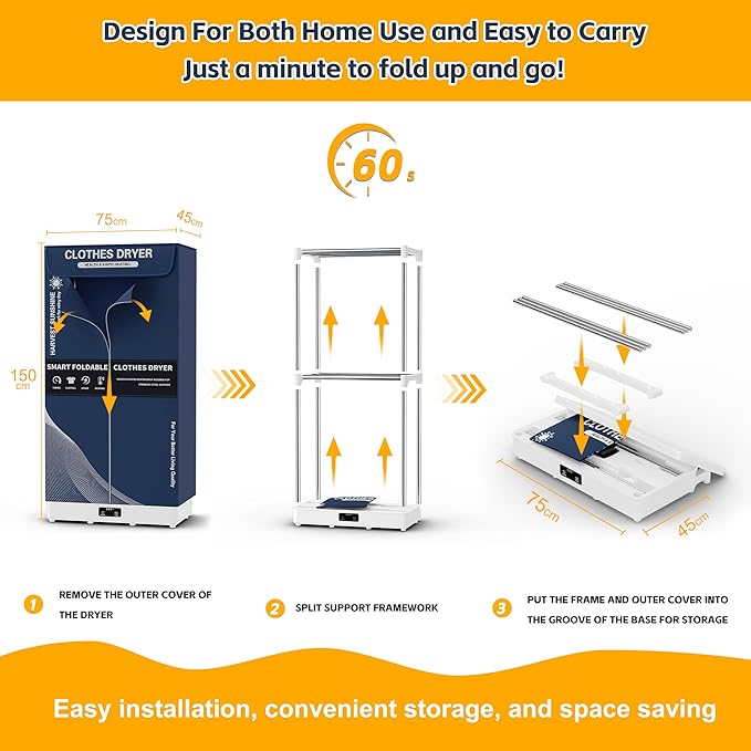 Clothes Dryer, Portable Foldable Drying Machine - Image 2