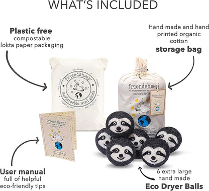 Friendsheep Wool Dryer Balls, Organic Reusable Fabric Softener Alternative - Image 4