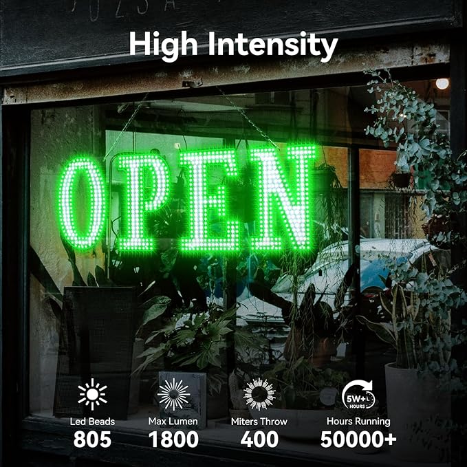 Open Sign for Business Super Bright LED Flashing Open Signs 40x14 Inch Large - Image 3