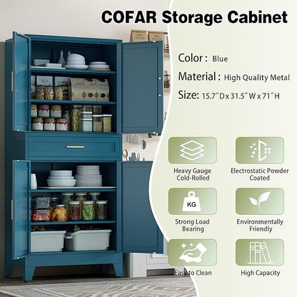 COFaR Farmhouse Storage Kitchen Pantry Cabinet - Image 5
