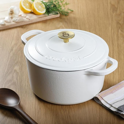 Crock-Pot Artisan 5-Quart Round Dutch Oven – Matte Linen White - Image 5