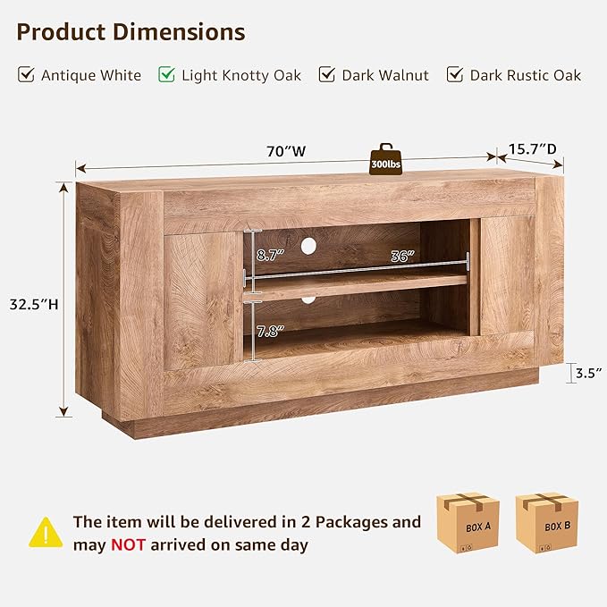 OKD Modern 70" TV Stand, Entertainment Center - Image 2