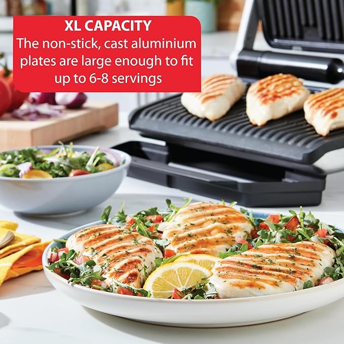 T-Fal OptiGrill Stainless Steel XL Electric Grill, 6 Servings, 9 Intelligent - Image 3