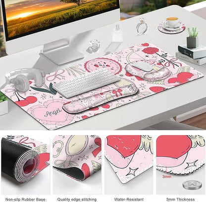 Gaming Mouse Pad, Large Desk Mat, Cute Desk Pad Protector, 4in1 XXL Mousepad + - Image 8