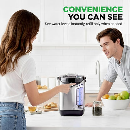 NutriChef Electric Water Boiler and Warmer - 4L/4.2Qt Stainless Steel Electric - Image 4