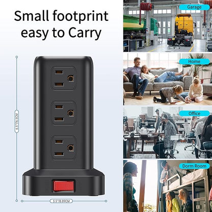 Extension Cord with Multiple Outlets, Surge Protector Power Strip Tower - Image 7
