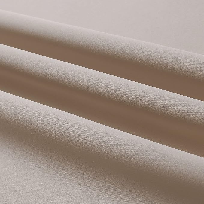 DUALIFE Light Brown Curtains for Kitchen Short Windows 45 Inches Long Solid - Image 8