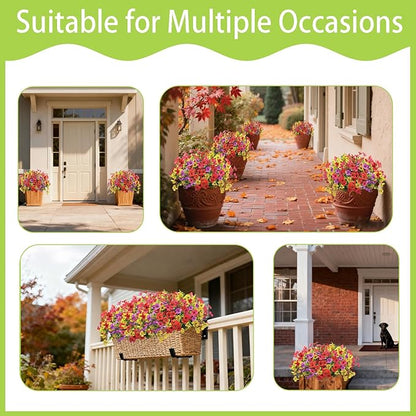 12 Bundles Artificial Flowers for Spring Summer Outdoor Decoration Faux - Image 8
