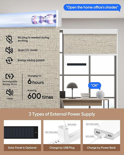 Kincmo Motorized Blinds with Remote, 100% Blackout Motorized Roller Shades Work - Image 5