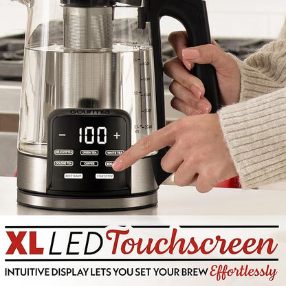 Gourmia Electric Programmable Glass Kettle – 1.7L Temperature Control Tea & - Image 6