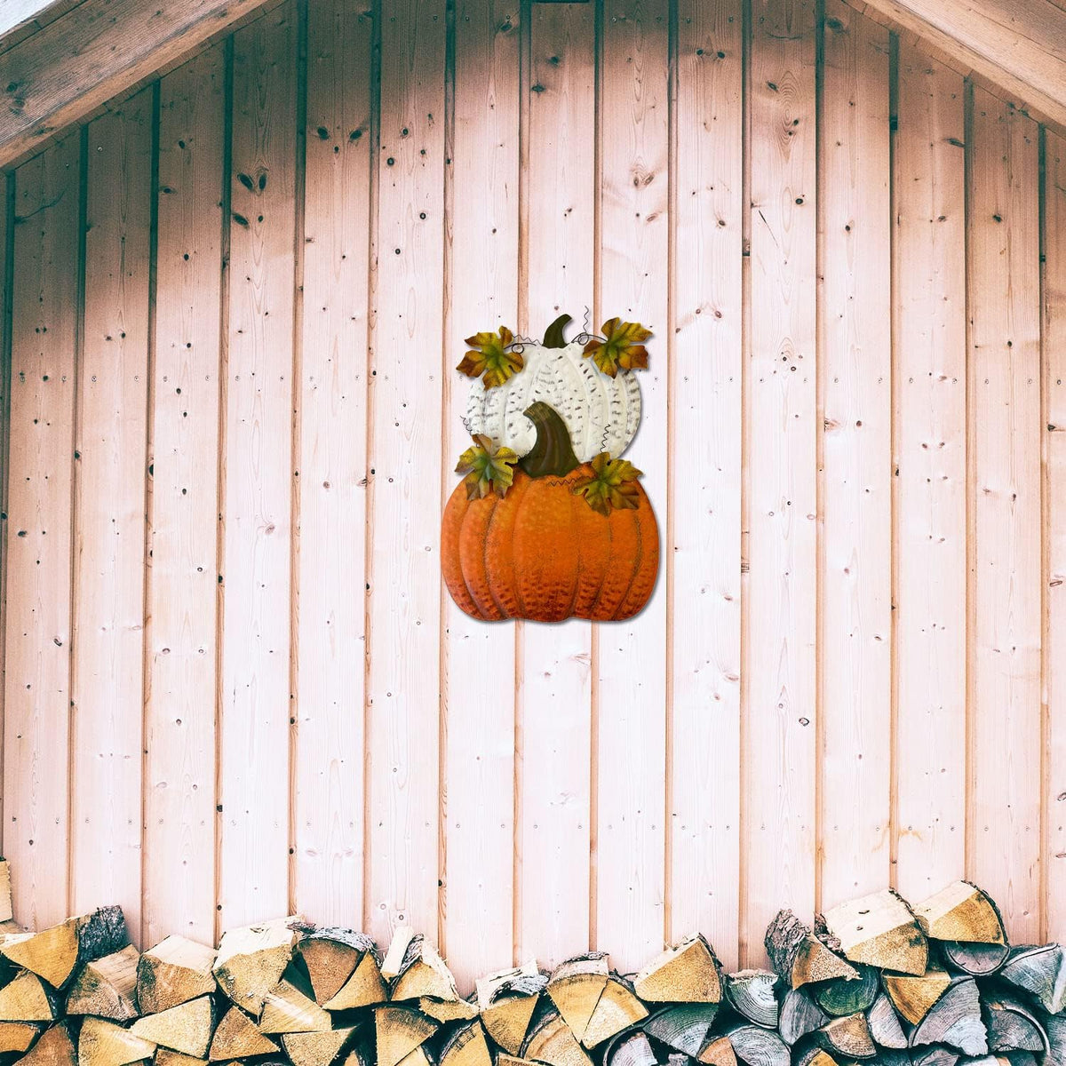 Metal Pumpkin Yard Stakes Fall Harvest Garden Lawn Yard Porch Outdoors Welcom...
