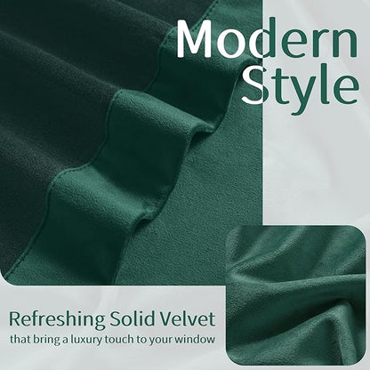 FMFUNCTEX Velvet Curtains Emerald Green Thermal Insulated Curtains - Image 9