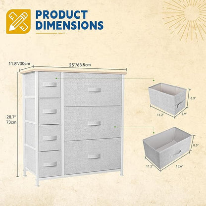 DWVO Dresser for Bedroom, 7 Drawers Fabric Dresser, Organizer Unit for Living - Image 3