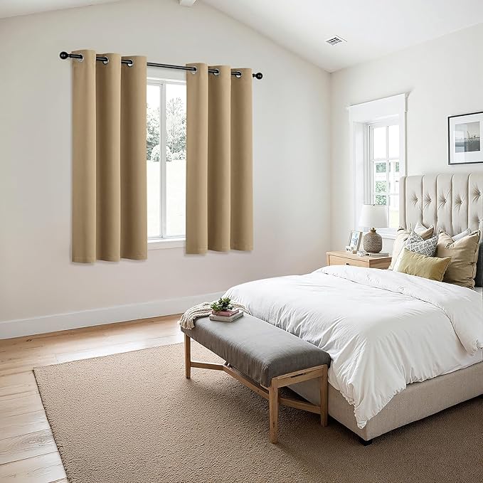 MIULEE Taupe Brown Blackout Curtains - Image 6