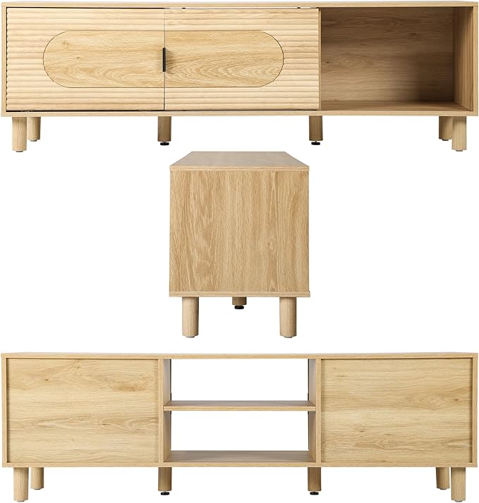 Bifins 63inch Wood TV Stand for Televisions up to 70 Inches, Mid Century Modern - Image 9