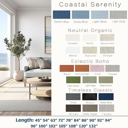 KOUFALL Light Grey Back Tab Linen Blackout Curtains 72 Inch Length - Image 2