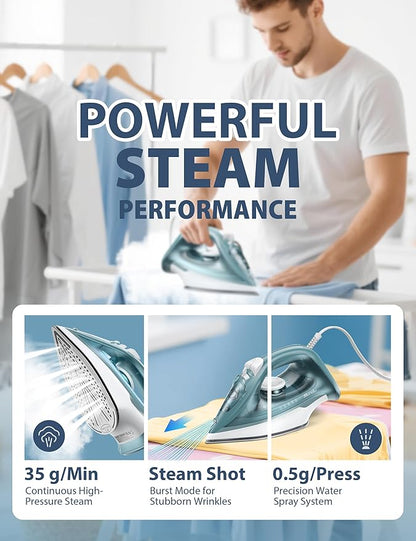 Steam Iron for Clothes - 1500W Iron - Image 3