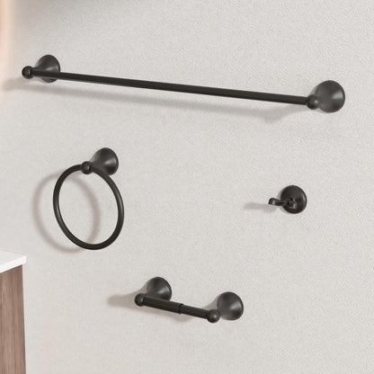 bgl bathroom accessory set, matte black adjustable expandable, main product view