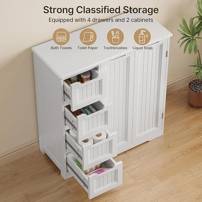 Gizoon Storage Cabinet, Bathroom Floor Cabinet, Kitchen Pantry, Side Storage - Image 4