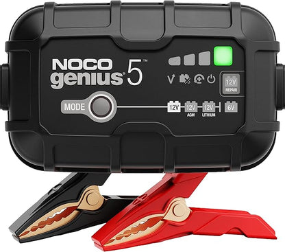NOCO GENIUS5: 5A 6V/12V Smart Battery Charger – Automatic Maintainer, Trickle by NOCO