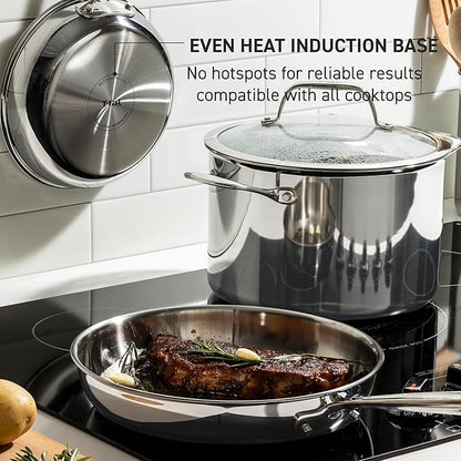 T-Fal Pro Tri-Ply Stainless Steel Cookware Set, 3-Piece Induction Cookware - Image 5