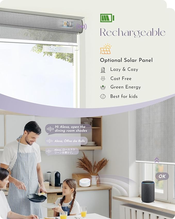 Graywind Motorized Solar Shades Light Filtering Mesh Shade Compatible - Image 3