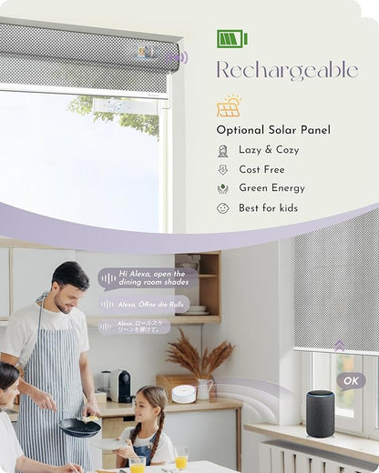 Graywind Motorized Solar Shades Light Filtering Mesh Shade Compatible - Image 3