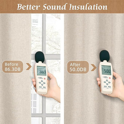 LAMIT Linen Full Blackout Window Curtains - Image 6