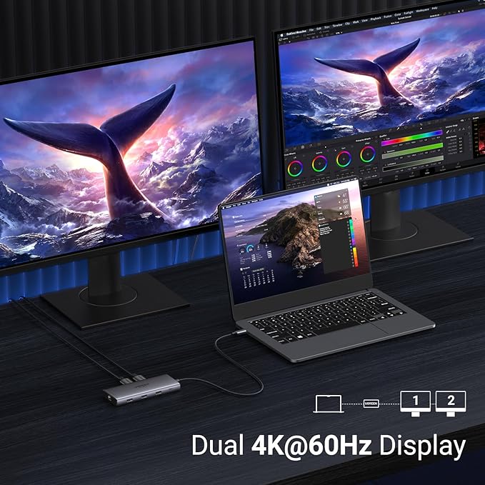 UGREEN Docking Station 10 in 1 Revodok Pro 210 USB C Dock Dual HDMI 4K@60Hz - Image 3