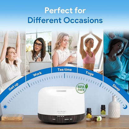 ASAKUKI Essential Oil Diffuser 500ml, Ultrasonic Aromatherapy Humidifier - Image 5