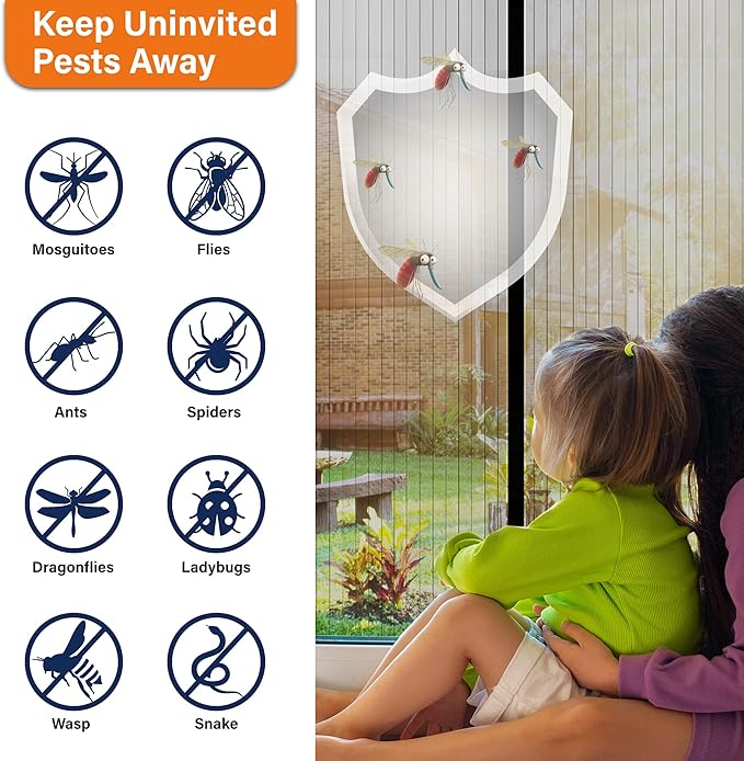 Magnetic Screen Door, Screen Door Mesh, Keep Bugs Out, Easy Install Works - Image 6