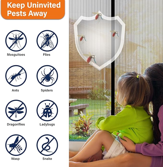 Magnetic Screen Door，Screen Door Mesh，Keep Bugs Out, Heavy-Duty Mesh Curtain - Image 5