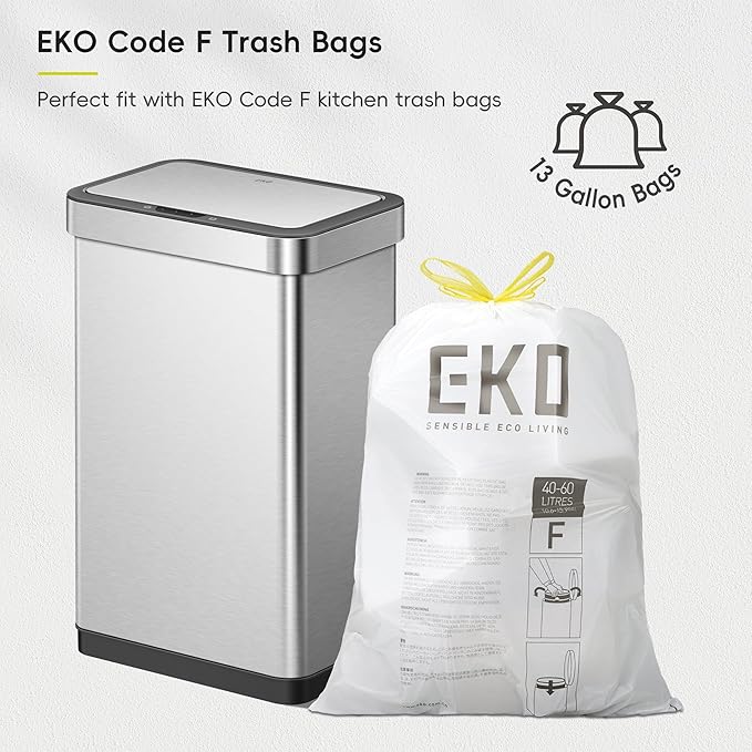 EKO EcoNova 13.2 Gallon/ 50L Automatic Sensor Kitchen Trash Can, Stainless - Image 3