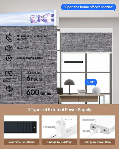 Kincmo Motorized Blinds with Remote, 100% Blackout Motorized Roller Shades Work - Image 5