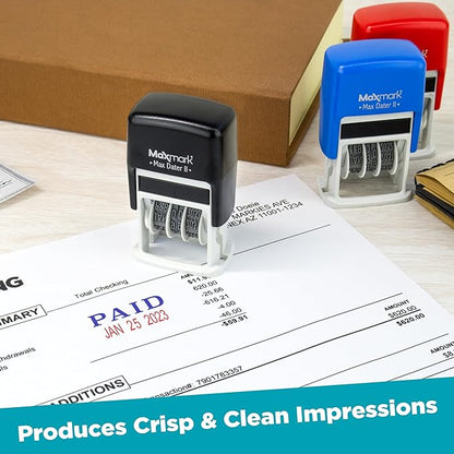 MaxMark Self-Inking Rubber Date Office Stamp - Image 3