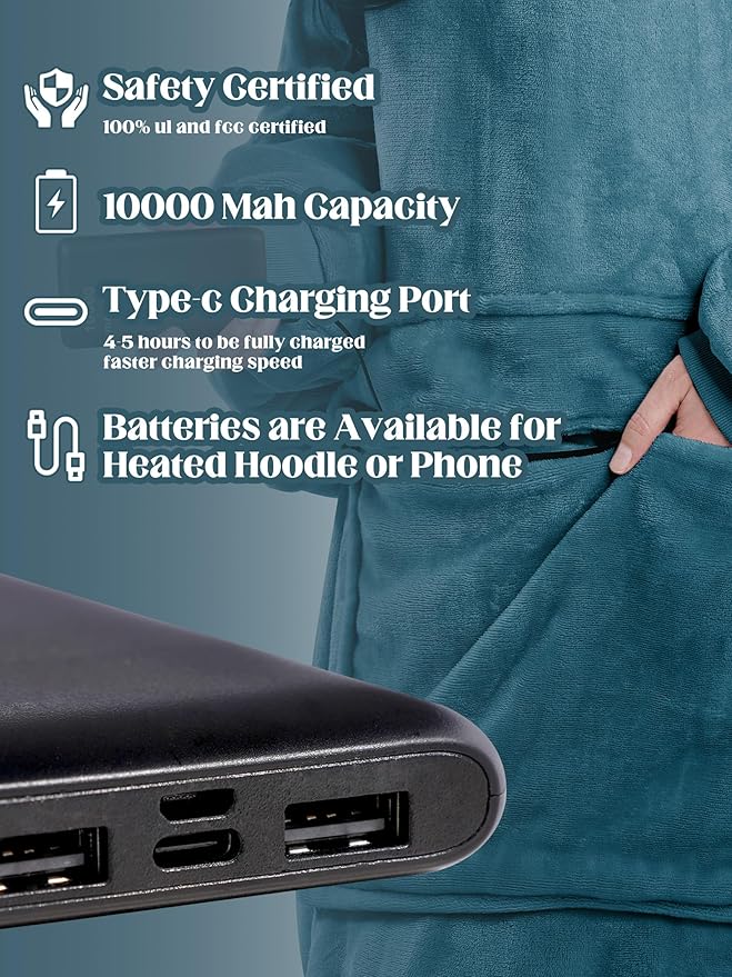 MAXEVE Heated Wearable Blanket Hoodie - Image 8