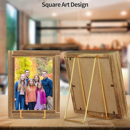 IBosins 5 Pack 8 Inch Plate Holder Display Stands, Large Metal Gold Frame Stand - Image 4