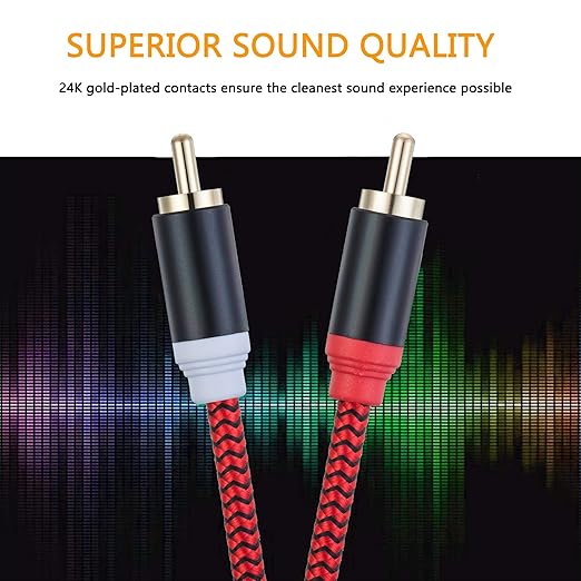 RCA Cable 40Ft, 2Rca Male to 2-RCA Male Audio Stereo Subwoofer Cable - Image 5