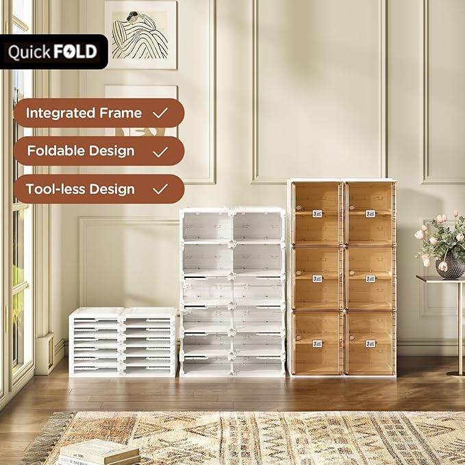 ANTBOX Shoe Organizer Storage Box, Portable Folding Shoe Rack - Image 3