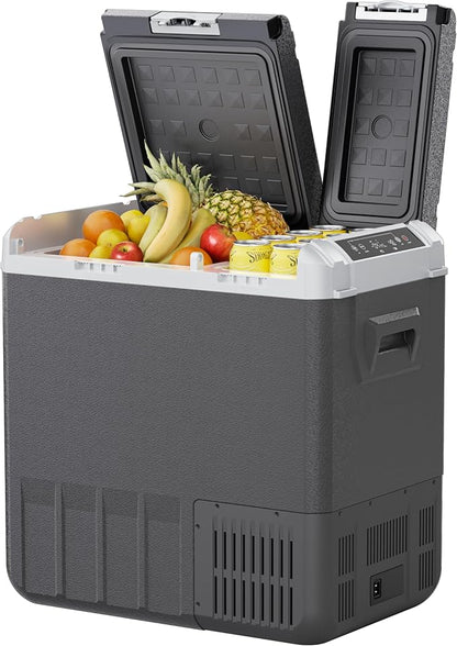12 Volt Car Refrigerator, 58QT Electric Cooler, Dual Zone Portable Freezer by EKOJUCE