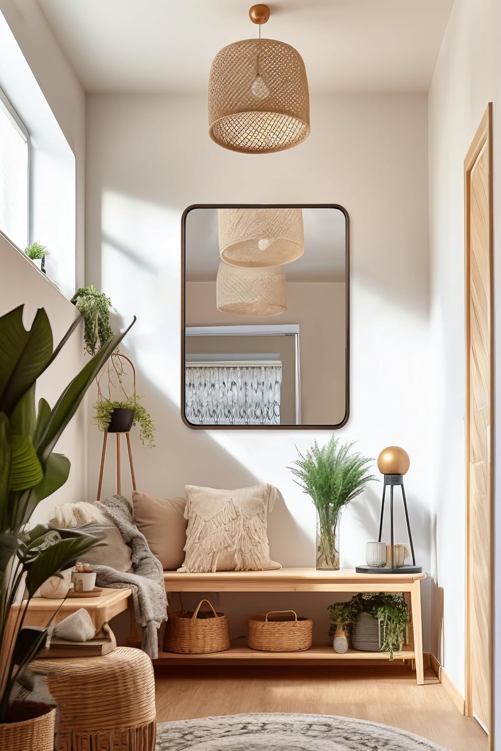 28x36 INCH Bronze Bathroom Mirror, Rounded Rectangle Oil Rubbed Bronze Mirrors for Bathroom,Tube Metal Framed, 1’’ Deep Wall Mounted Vertically/Horizontal
