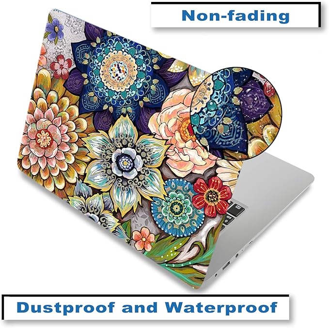 Laptop Skin Sticker Decal, Decorative Waterproof Removable, Colorful Flower - Image 5