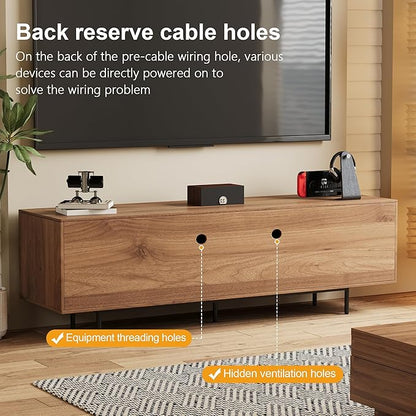 Pajiasen 70.87″ Mid Century Modern Walnut TV Stand - Image 8