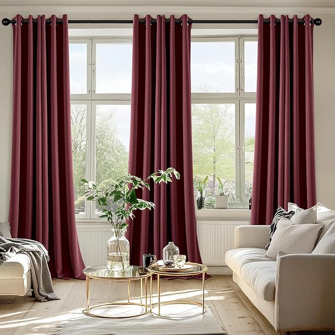 MIULEE Burgundy Red Blackout Curtains - Image 6