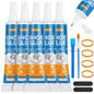 Shoe Glue | 5 x 15 ML Tube Clear Adhesive Glue Shoe Care Kit Repairs Soles by Lucomb