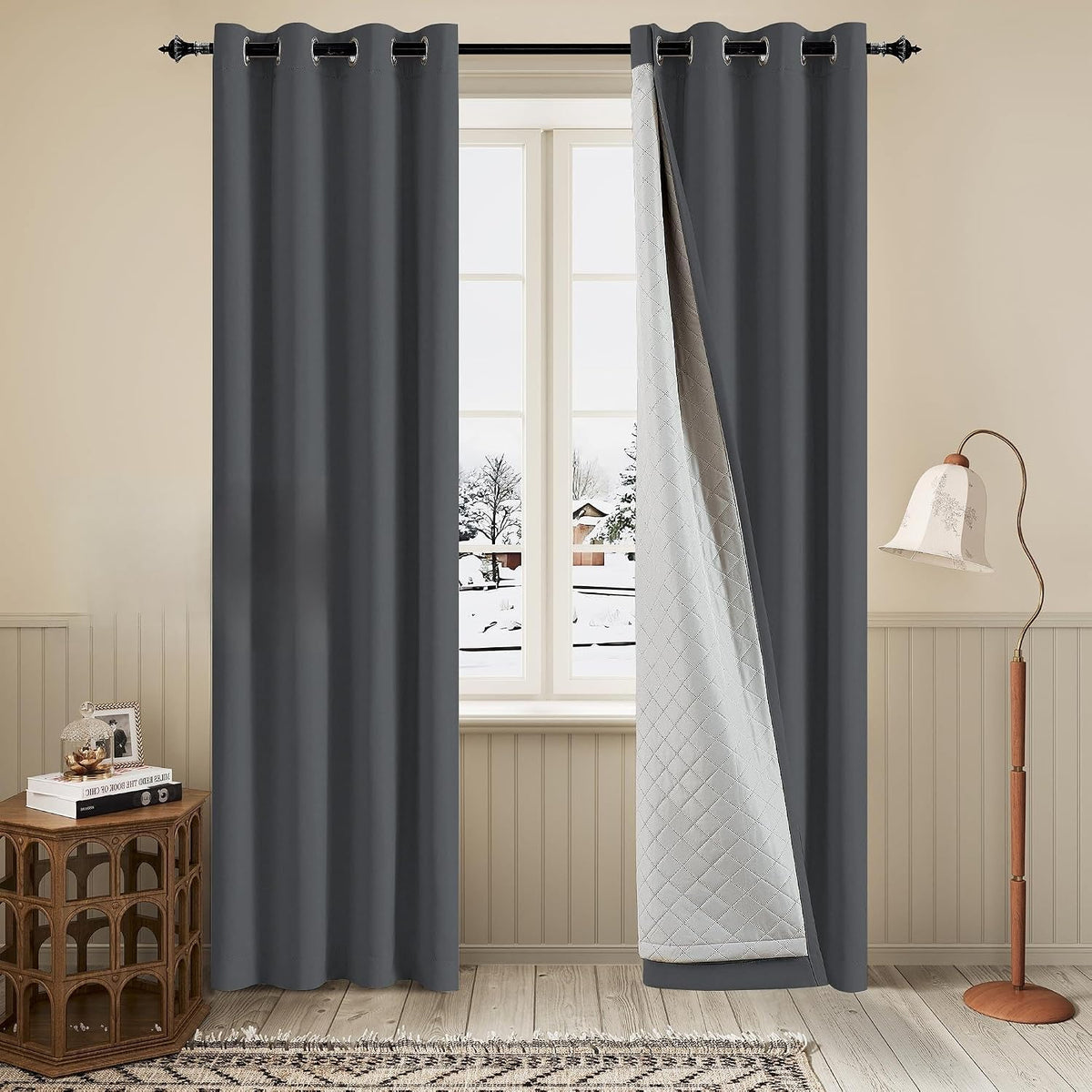 3-in-1 thermal winter room divider curtains total blackout, main product view